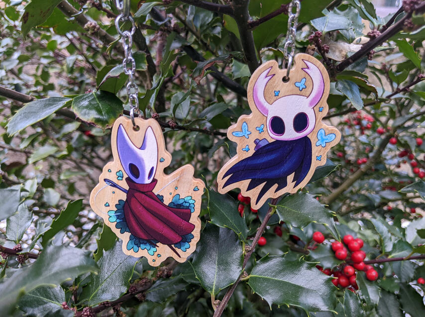 Knight and Hornet Wooden Charms