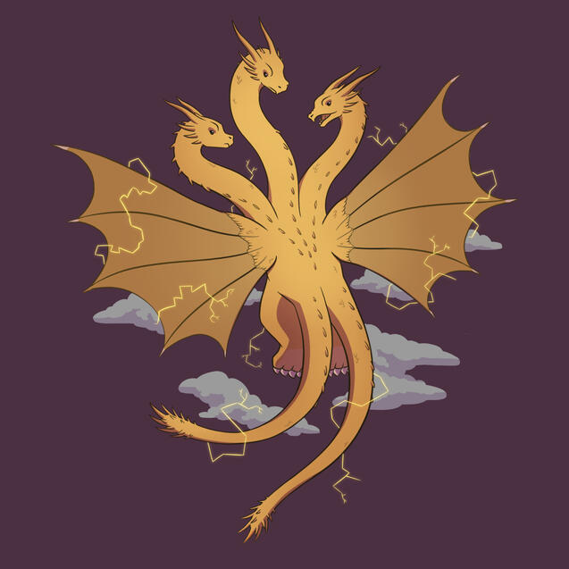King Ghidorah Sticker/Charm Design