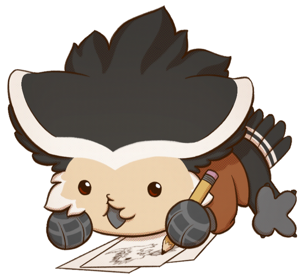 A chibi version of my owl fursona Cider